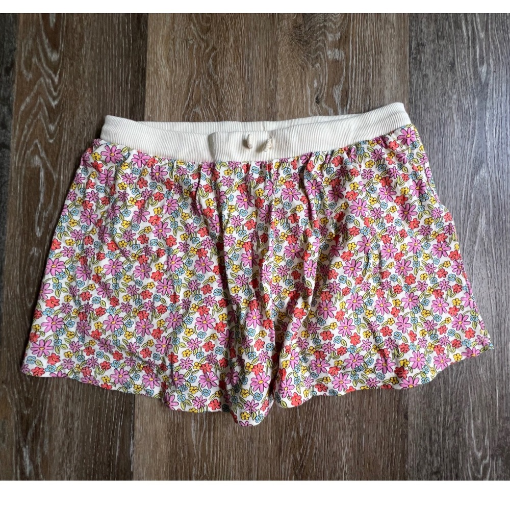 Old Navy Floral Shorts Women XXL White Pink Yellow Blue Pull On Skort Style